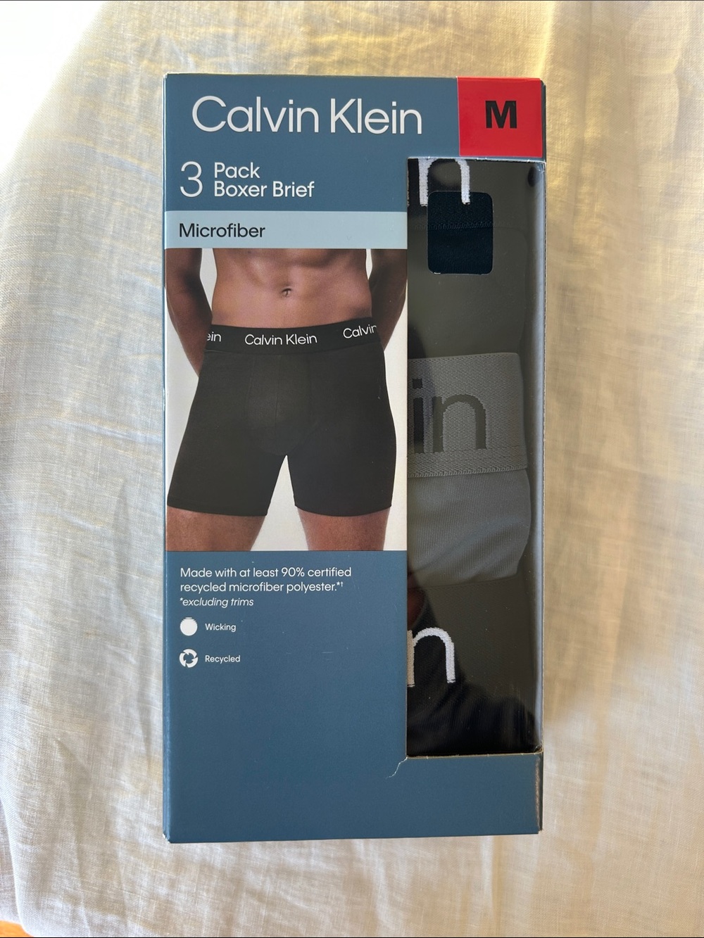 Calvin Klein Men's 3-Pack Microfiber Boxer Briefs - Black & Gray